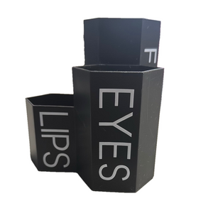 Lips Eyes Face Black Honeycomb Makeup Organizer NWT